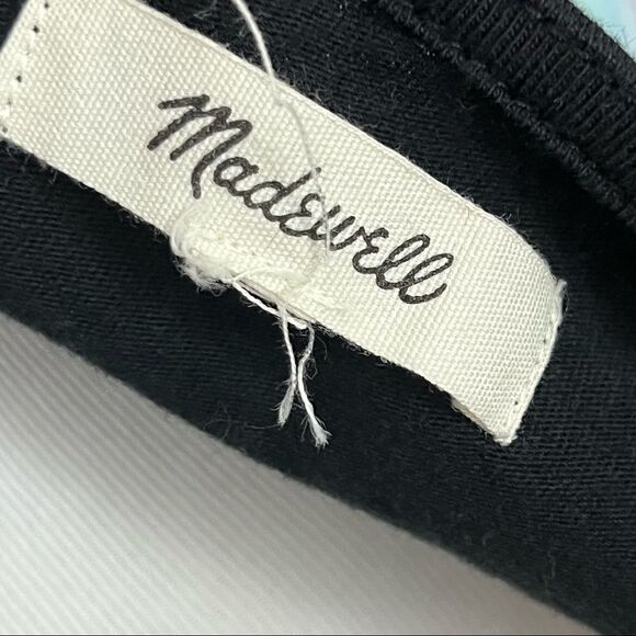 Madewell Black Back Zip Swing Tee S - Picture 6 of 6